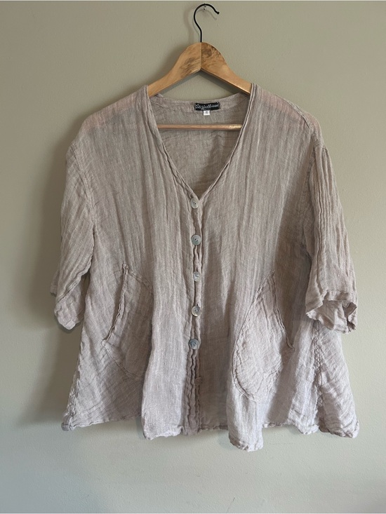 no brand Tops - Lagenlook lightweight linen top